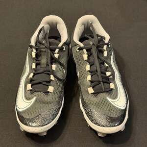 Nike Alpha Huarache Elite 4 Low Black Smoke Baseball Cleats DJ6521-011 sz 11